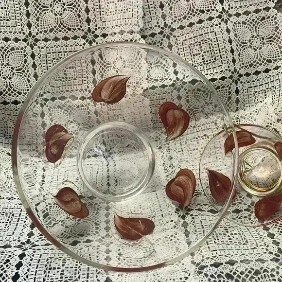 Vintage Glass Chip & Dip Set
Mid Century Modern Brown & Gold - Picture 11 of 16